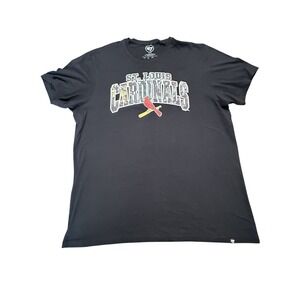 '47 St. Louis Cardinals T Shirt Mens XL Black MLB Baseball Graphic Tee Cotton